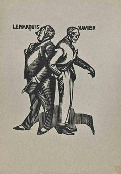 Les Deux Aristocraties - Woodcut by Hermann Paul - Early 20th Century