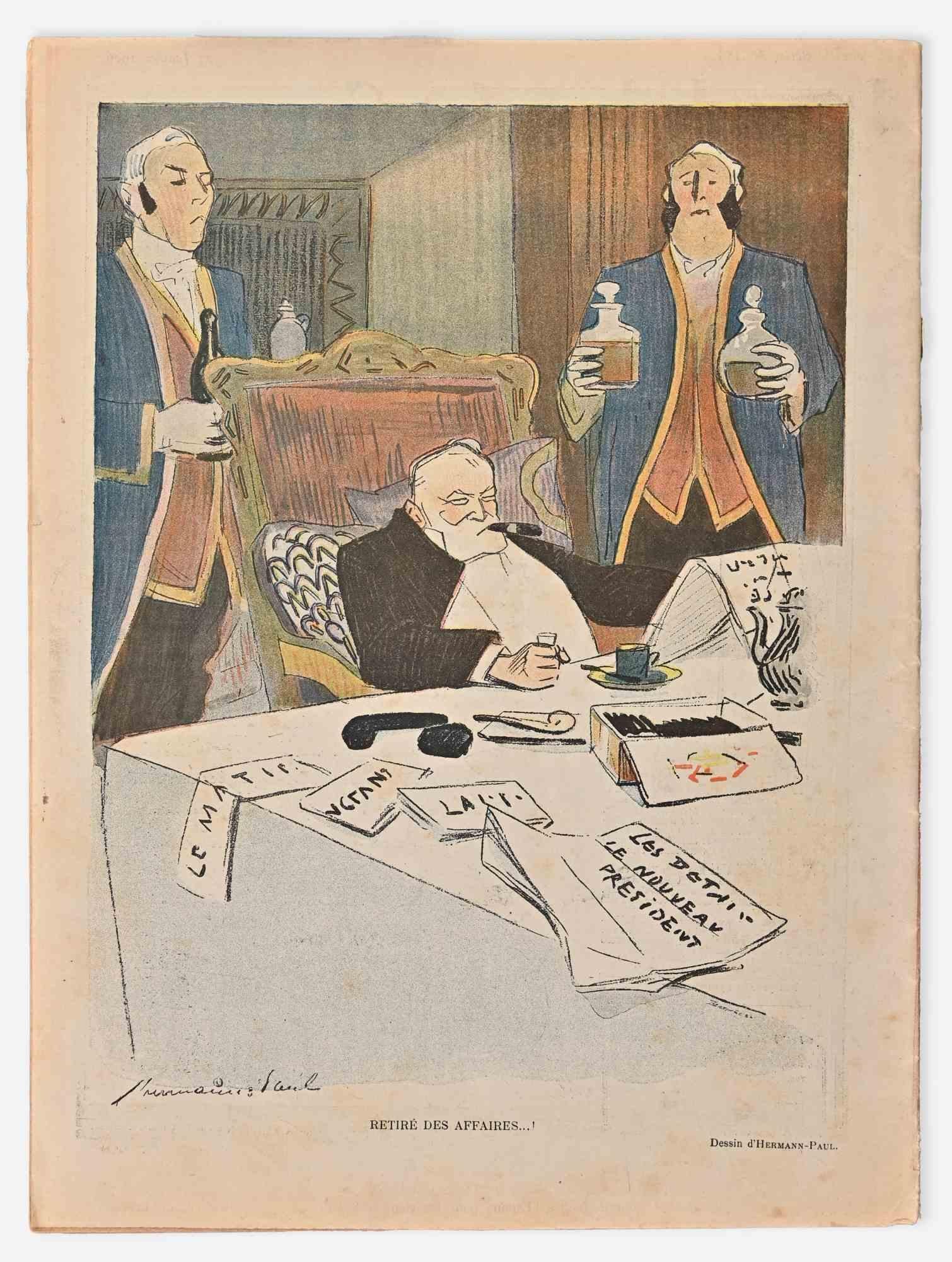 Les Joies du Congrès - Vieille revue de bande dessinée - 1909 - Print de Hermann Paul
