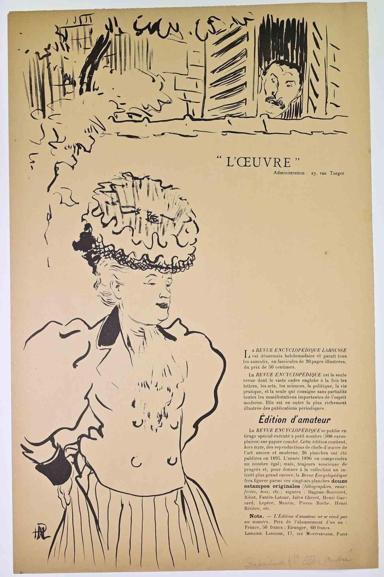 L'Oeuvre - Lithographie d'A Hermann Paul - années 1890