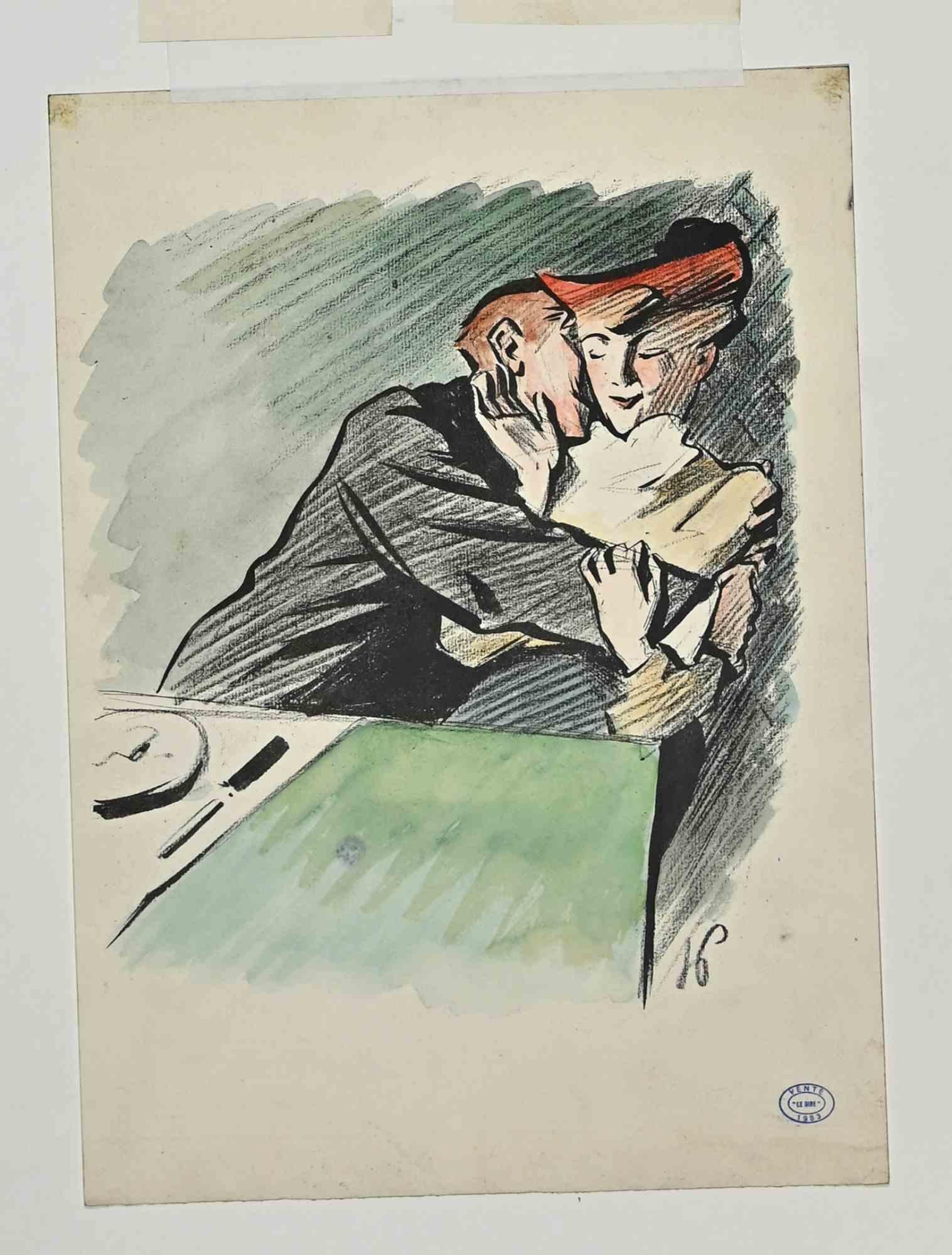 Non, mon chéri, j'ai eu trop peur le mois ...- Lithograph by Hermann Paul -1890s