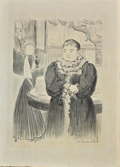 Portrait de grand-mère - Lithographie d'Herman Paul -1918