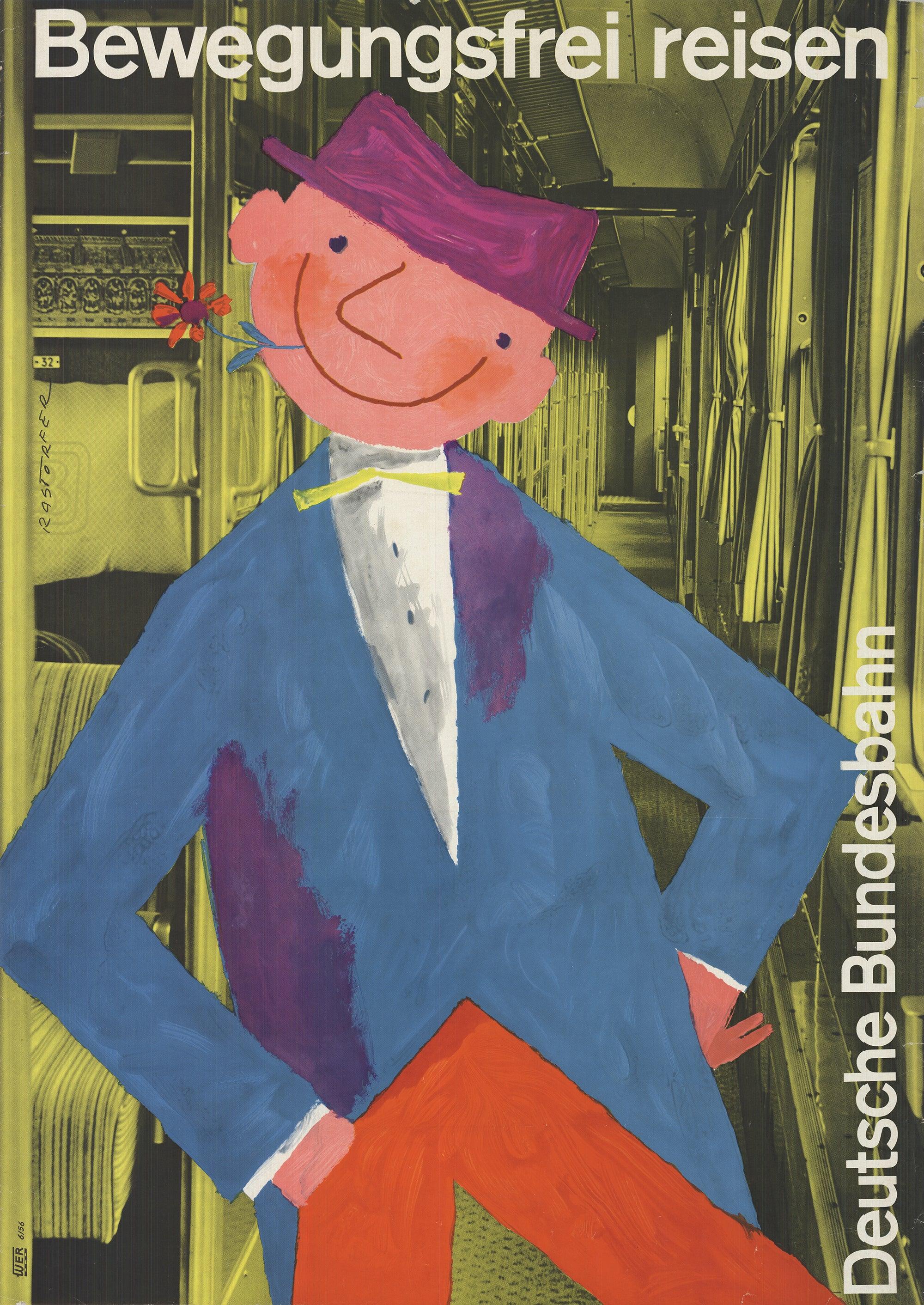 Hermann Rastorfer Figurative Print - Travel Freely- Bewegungsfrei reisen