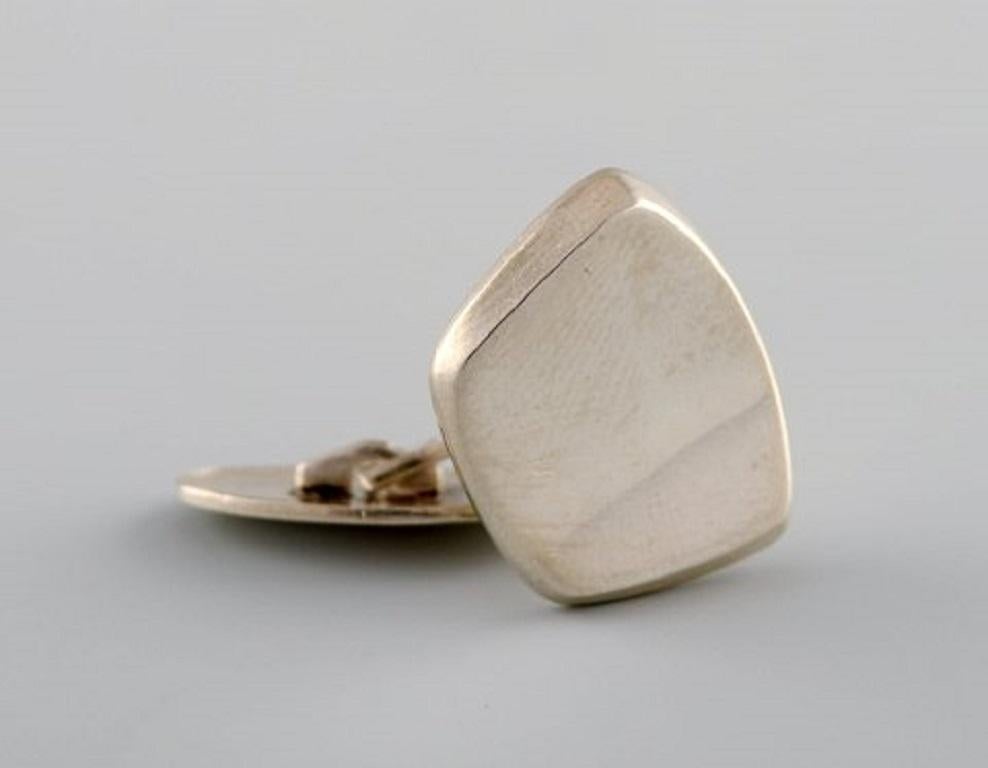 Men's Hermann Siersbøl, Denmark, a Pair of Modernist Cufflinks in Sterling Silver