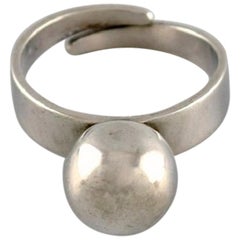 Hermann Siersbøl, Denmark, Art Deco Ring in Sterling Silver