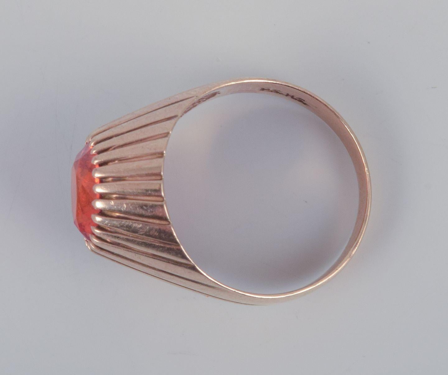 Women's or Men's Hermann Siersbøl. Men's gold ring in Art Deco style. Mid-20th C. For Sale