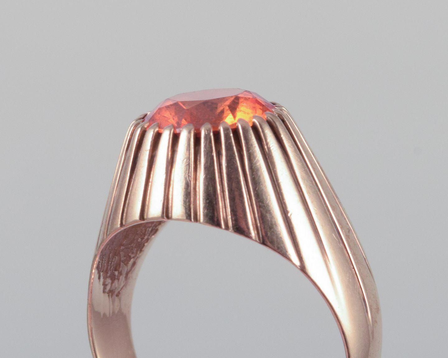 Hermann Siersbøl. Men's gold ring in Art Deco style. Mid-20th C. For Sale 3