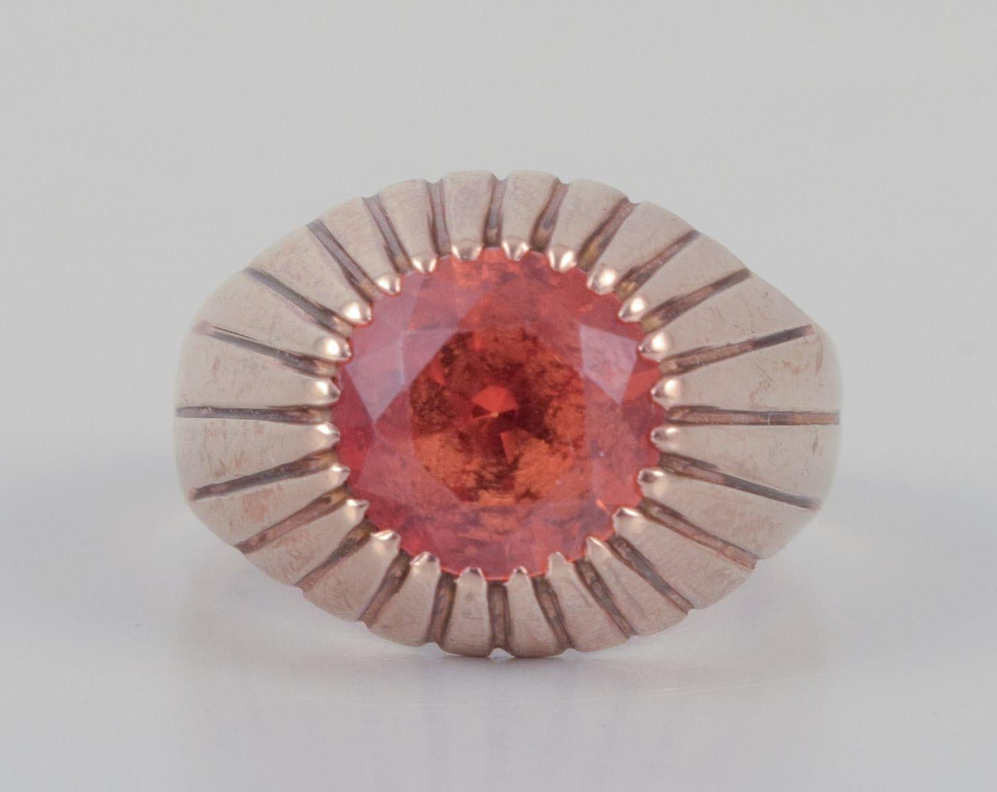 Hermann Siersbøl. Men's gold ring in Art Deco style. Mid-20th C. For Sale 4
