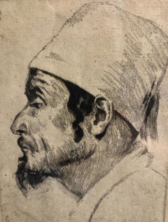 German Artist Impressionist Etching Judaica Jewish Sephardic Jewish Bezalel Era