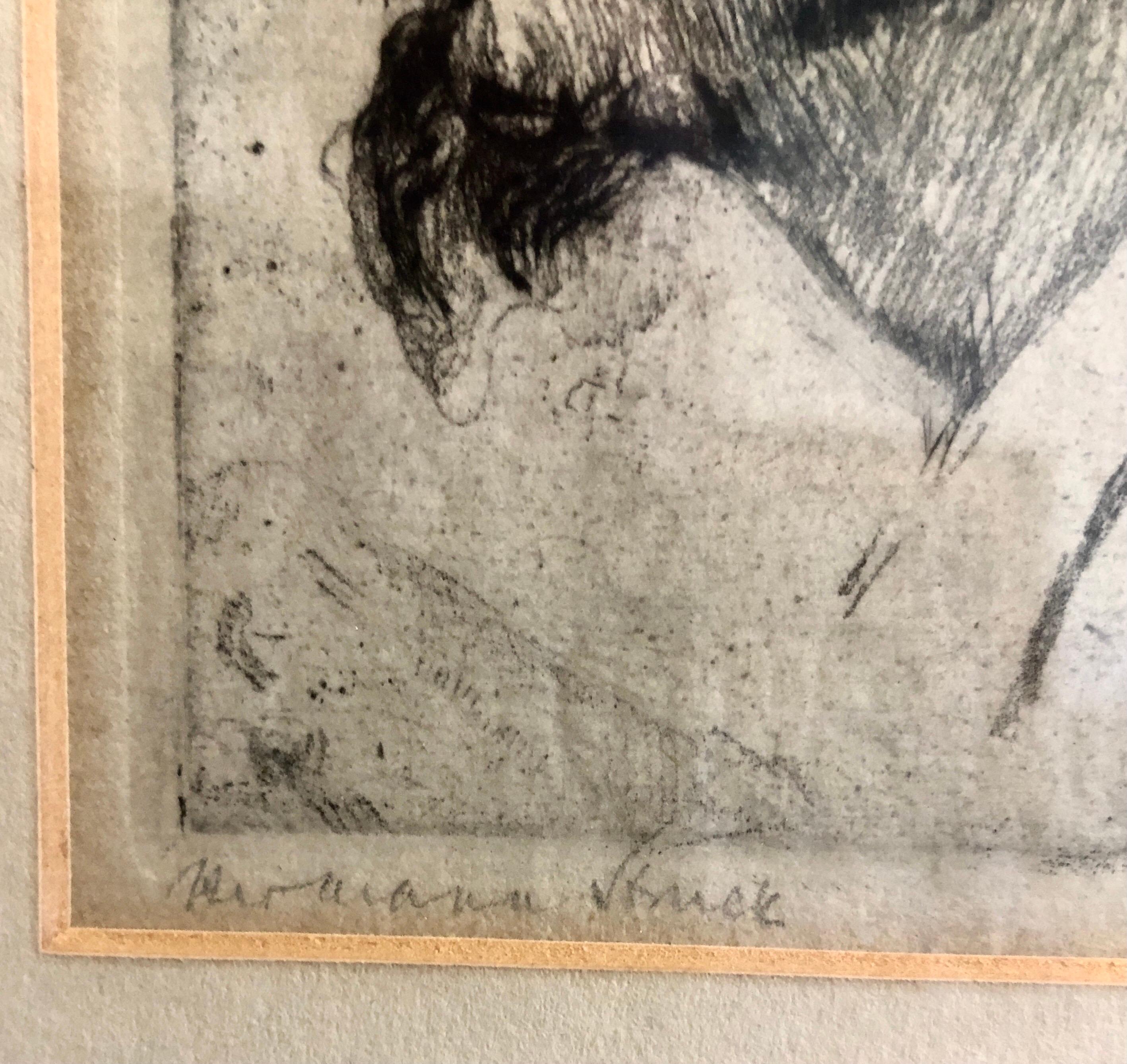 Artista tedesco impressionista Acquaforte Judaica Ebreo Sefardita Epoca Bezalel - Print Impressionismo di Hermann Struck