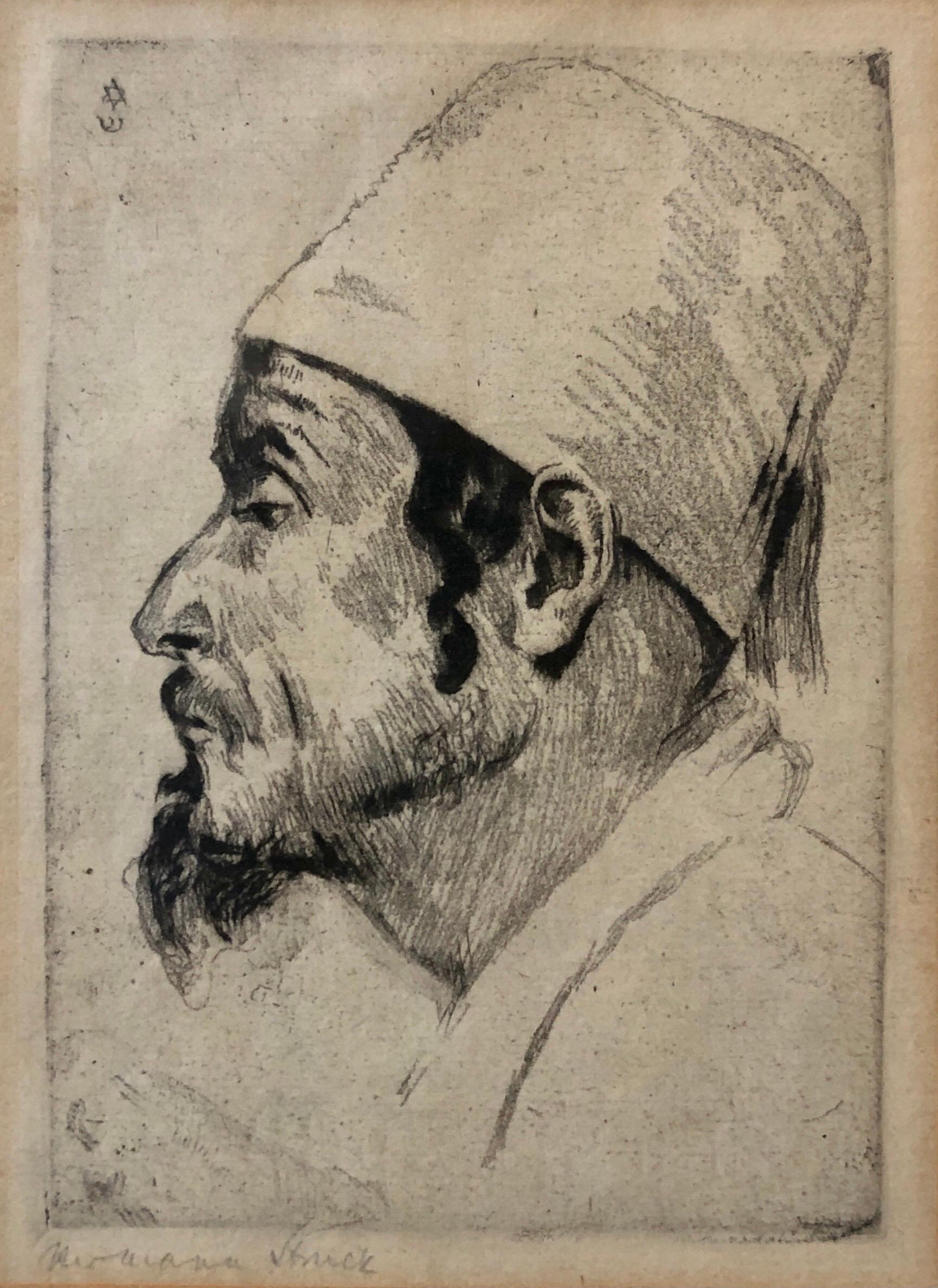 Figurative Print di Hermann Struck - Artista tedesco impressionista Acquaforte Judaica Ebreo Sefardita Epoca Bezalel