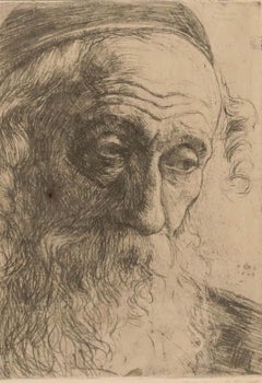 Hermann Struck (1876-1944) - Aguafuerte enmarcado de 1905, Viejo judío de Jaffa