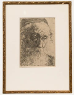Hermann Struck (1876-1944) - Aguafuerte enmarcado de 1905, Viejo judío de Jaffa