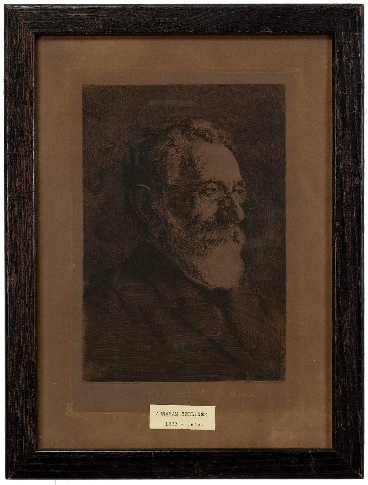 Hermann Struck Figurative Print - Portrait of Professor Rabbi Abraham Berliner
