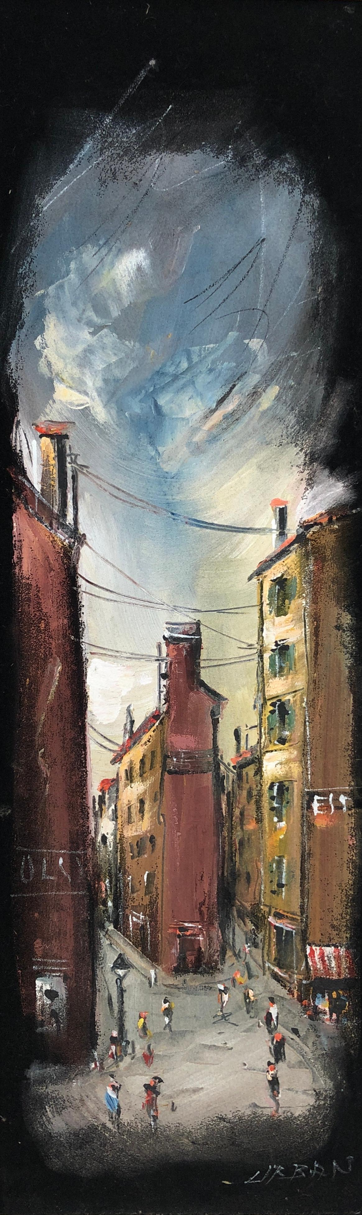 Hermann Urban Landscape Painting - Lively urban view
