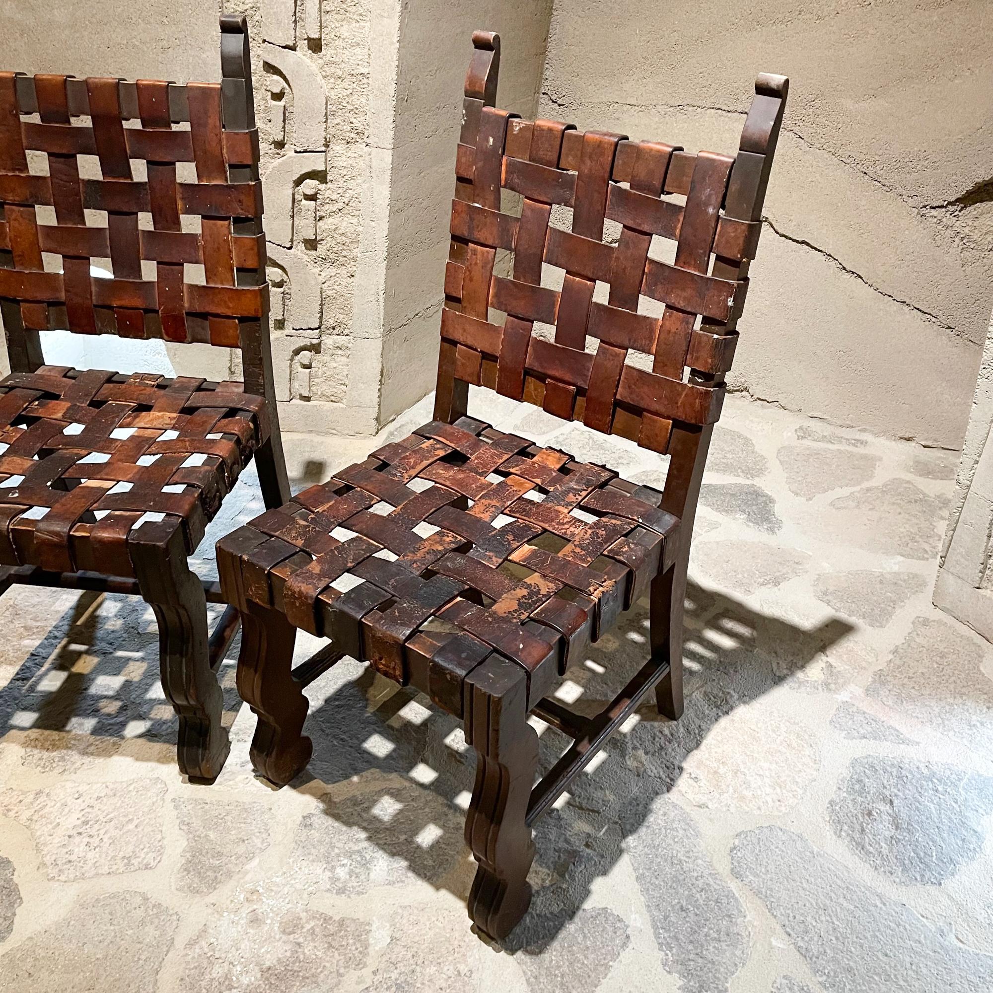 rustic leather dining chairs