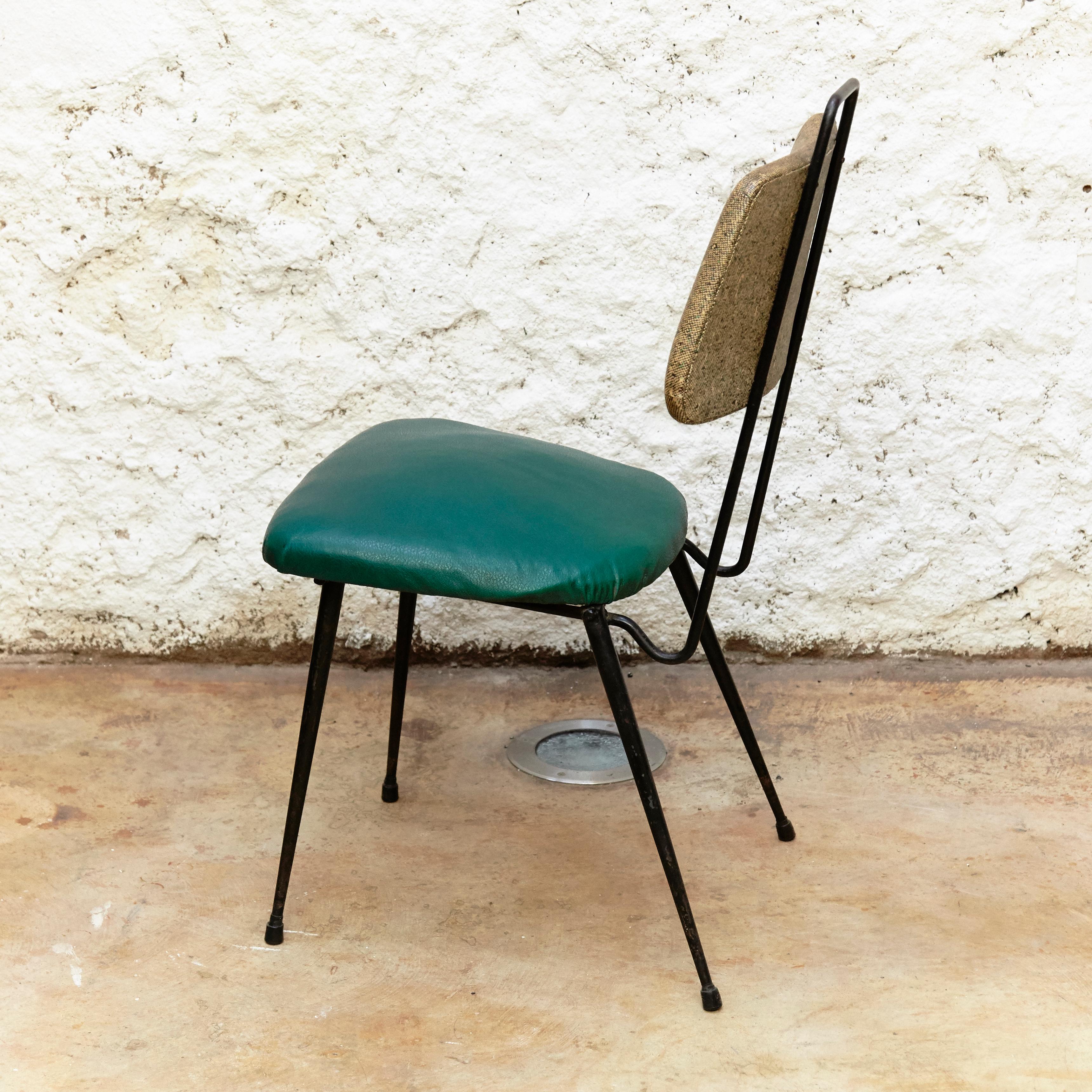 Spanish Hermanos Vidal Skie and Lacquered Metal Mid-Century Modern Chair, circa 1950