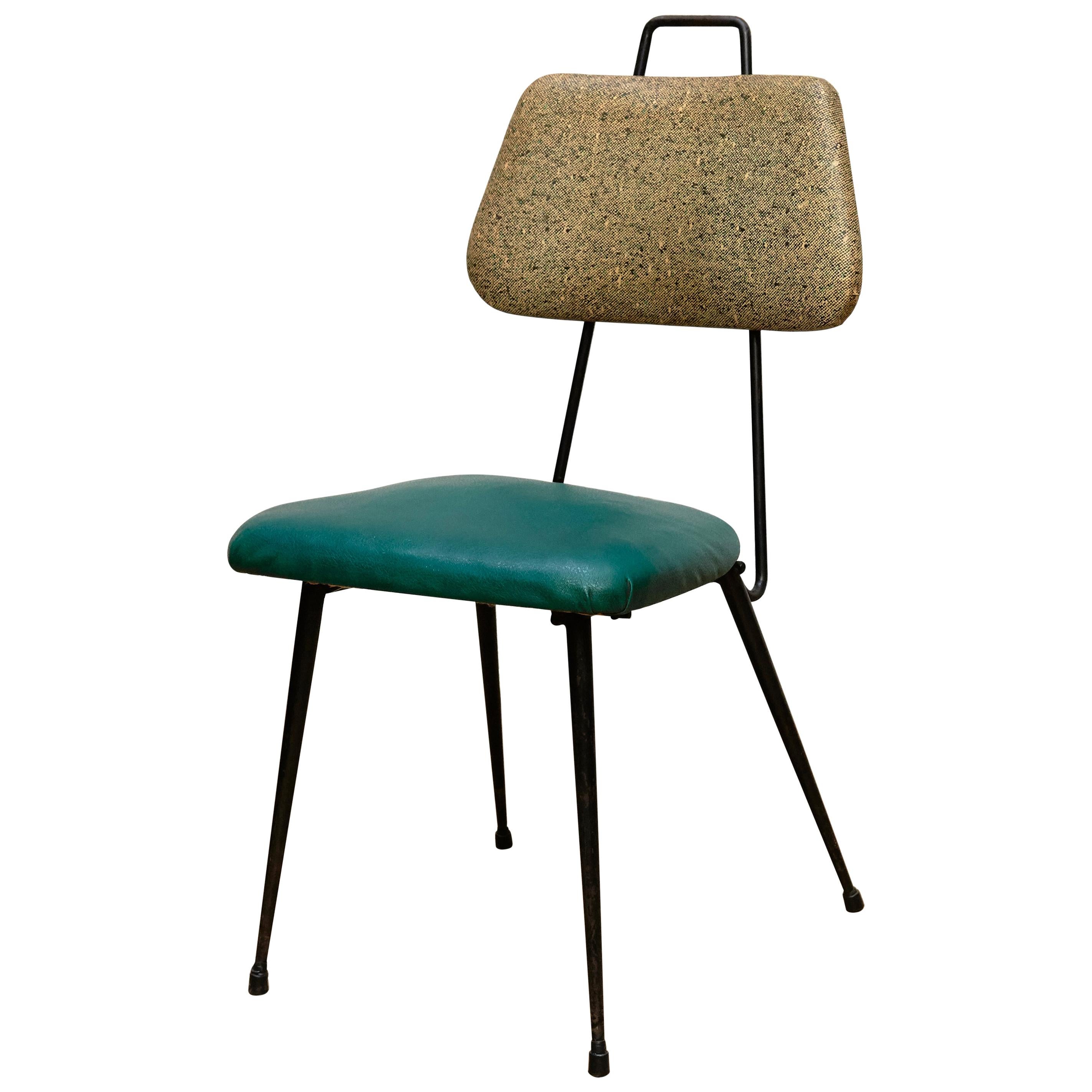 Hermanos Vidal Skie and Lacquered Metal Mid-Century Modern Chair, circa 1950