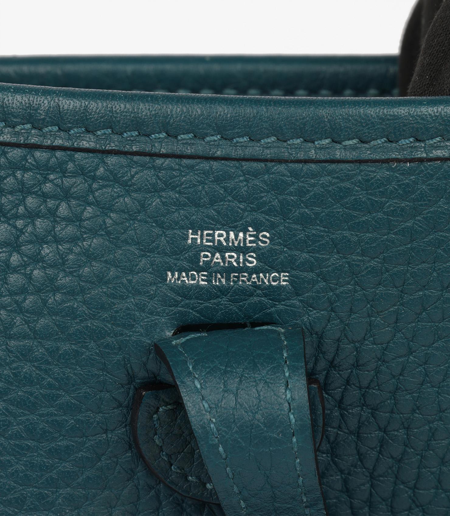 Hermè Vert Bosphore Clemence Leather Evelyne TPM For Sale 4
