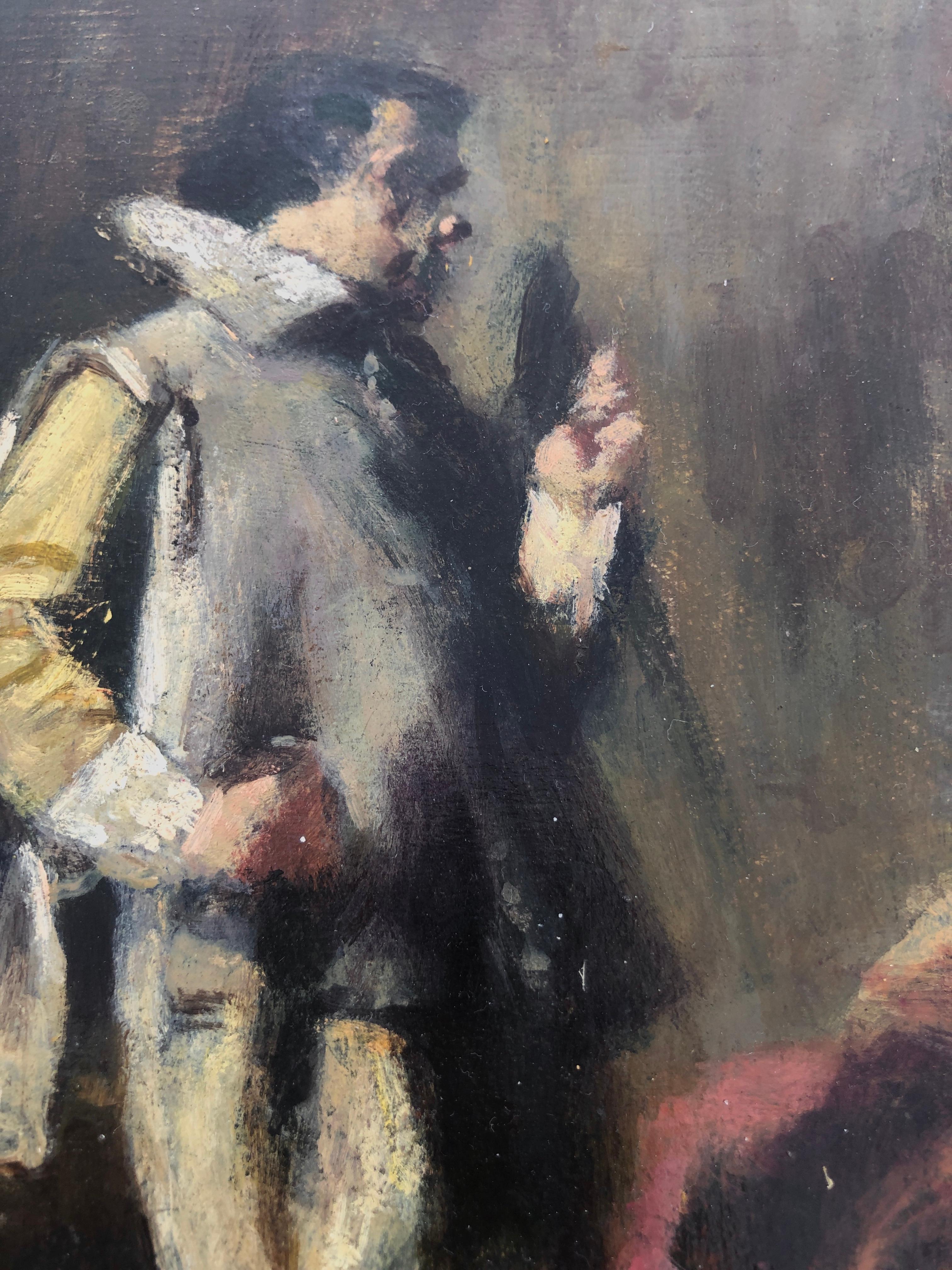 Musketeer oil on board painting 3