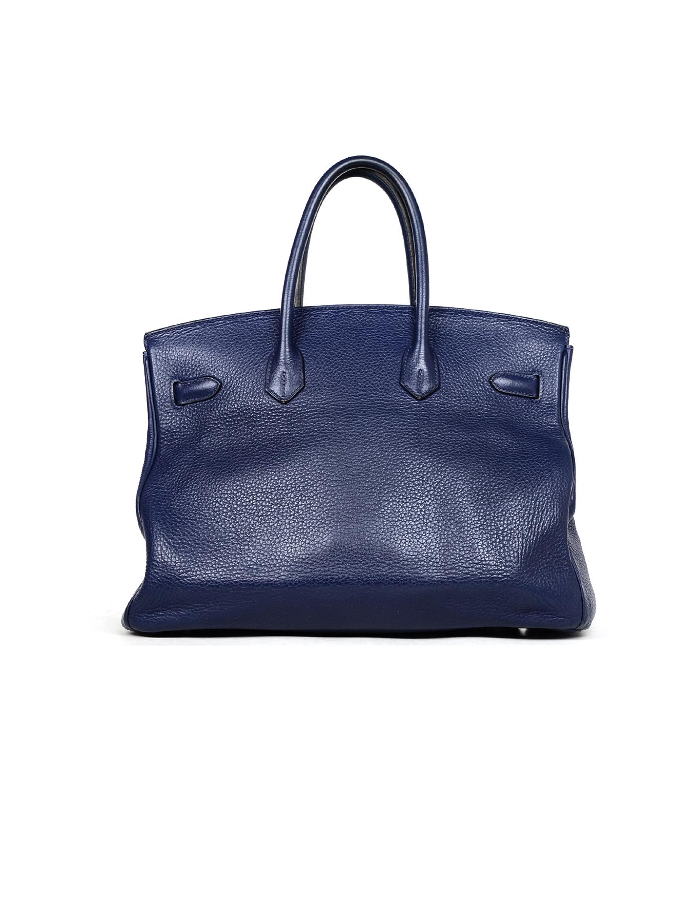 Hermes '10 Bleu De Malte Togo Leather 35cm Birkin Bag W/ Palladium Hardware (Violett)