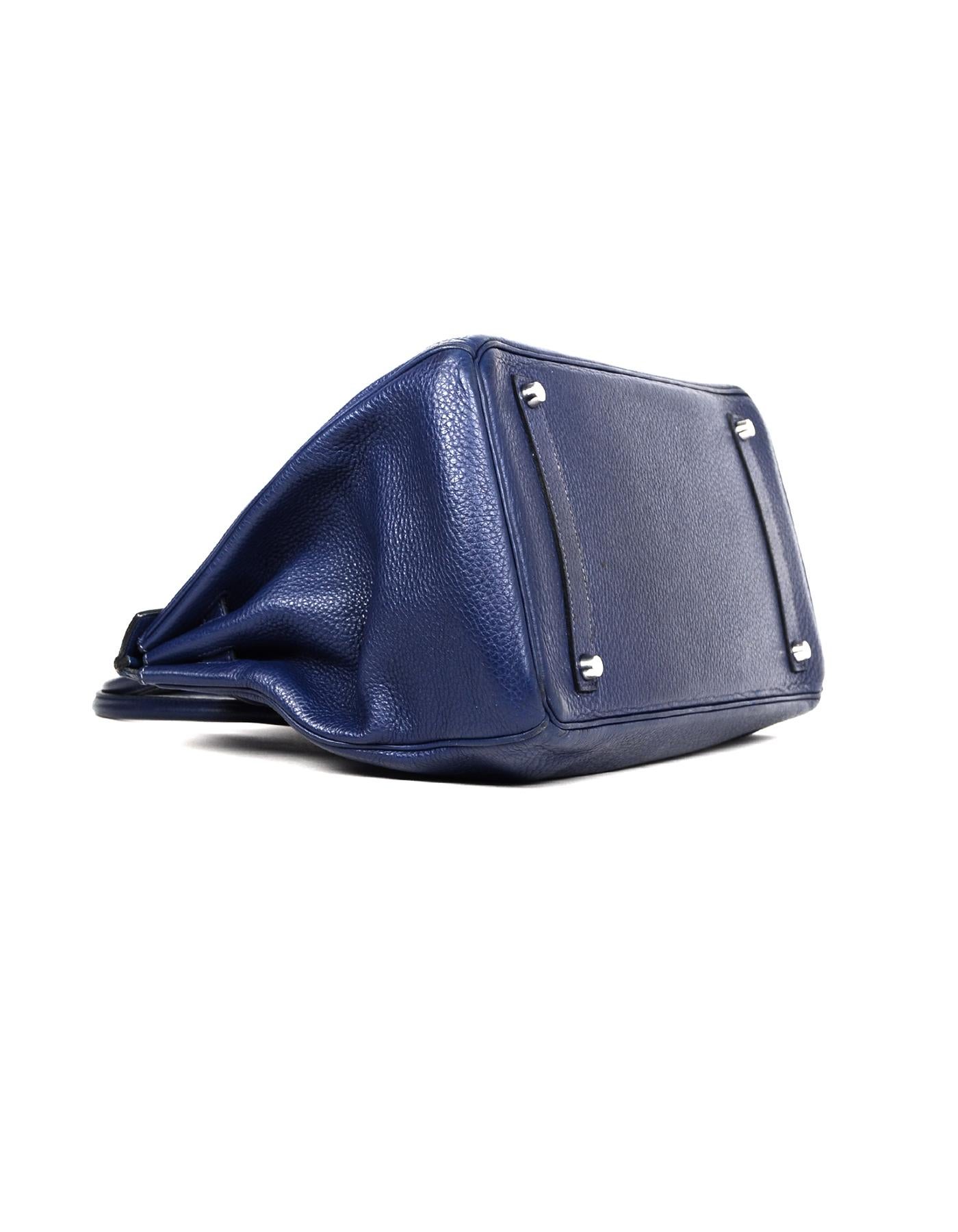 Hermes '10 Bleu De Malte Togo Leather 35cm Birkin Bag W/ Palladium Hardware im Zustand „Gut“ in New York, NY