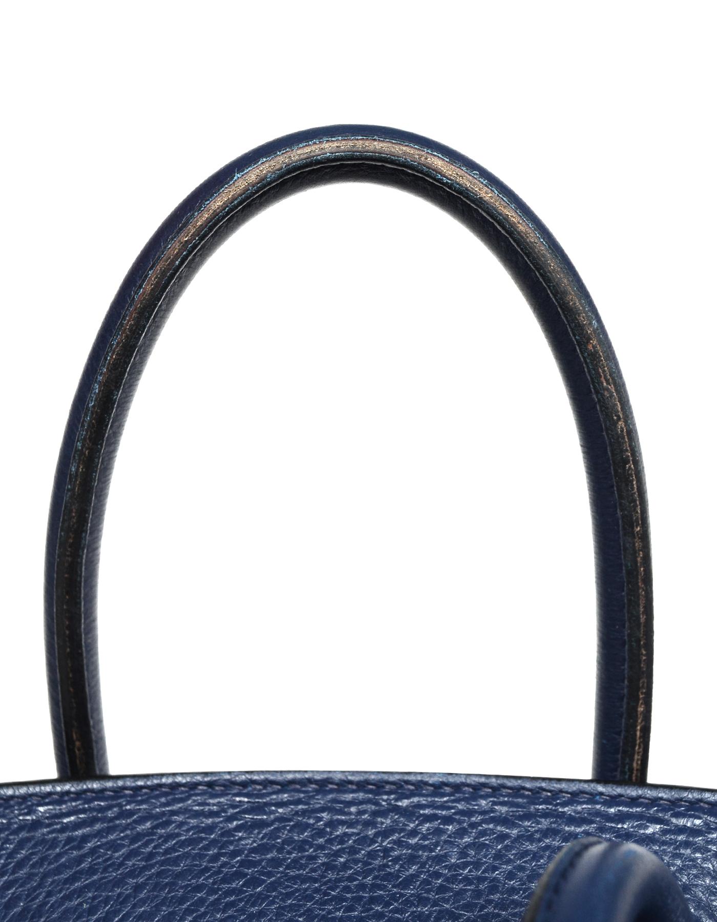 Hermes '10 Bleu De Malte Togo Leather 35cm Birkin Bag W/ Palladium Hardware 3