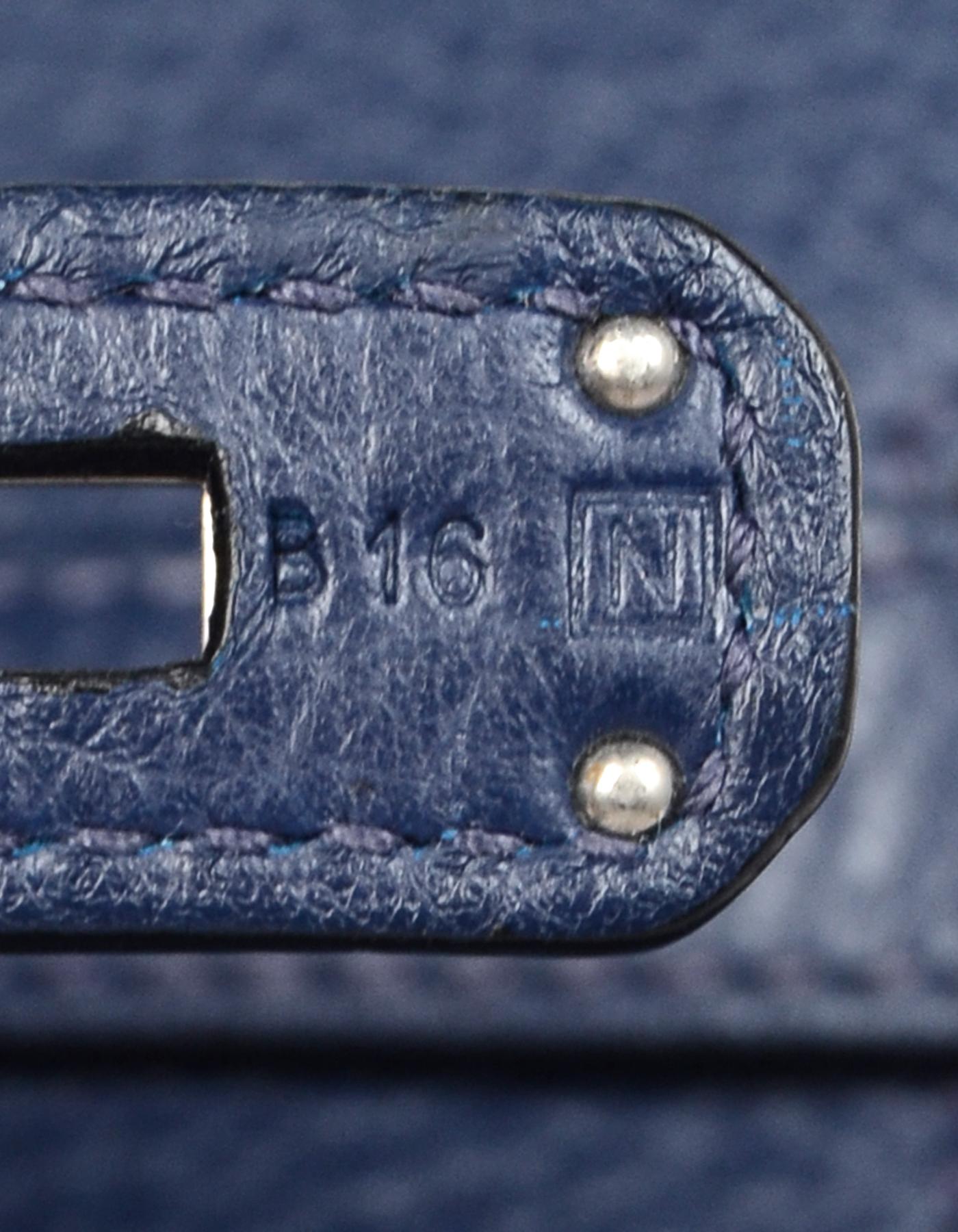 Hermes '10 Bleu De Malte Togo Leather 35cm Birkin Bag W/ Palladium Hardware 4