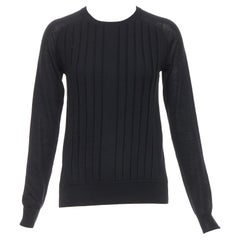 HERMES 100% Kaschmir schwarzer Raglan-Pullover mit Akkordeonfalten FR34 XS
