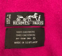 Hermes 100% Cashmere Magenta shawl