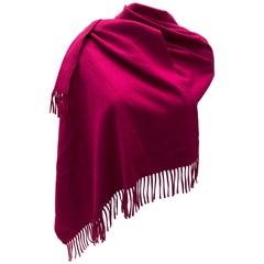 Retro Hermes 100% Cashmere Magenta shawl