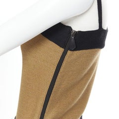 HERMES 100% cotton black brown colorblocked drawstring sleeveless jumpsuit Fr34