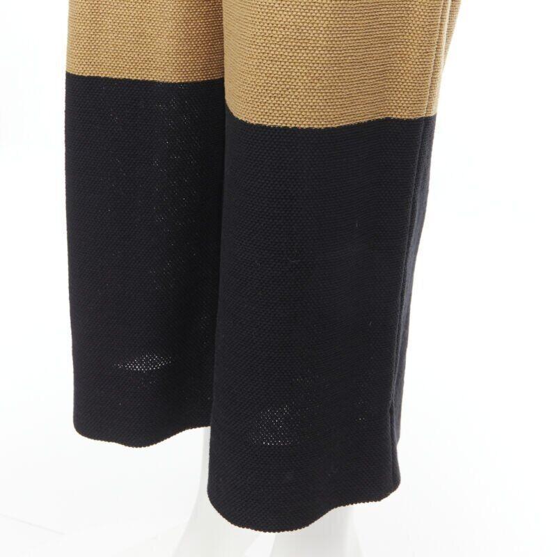 HERMES 100% cotton black brown colorblocked drawstring sleeveless jumpsuit Fr34 For Sale 4