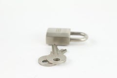 Hermès #114 Argent Mat Brossé Cadena Cadenas Porte-clés Serrure Sac Charme 129h15