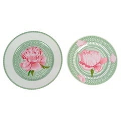 Hermes 12 Dinner Plates 12 Starter Dessert Plates Pivoines Peonies Porcelain NEW Hermes 12 Dinner Plates 12 Starter Dessert Plates Pivoines Peonies Porcelain NEW