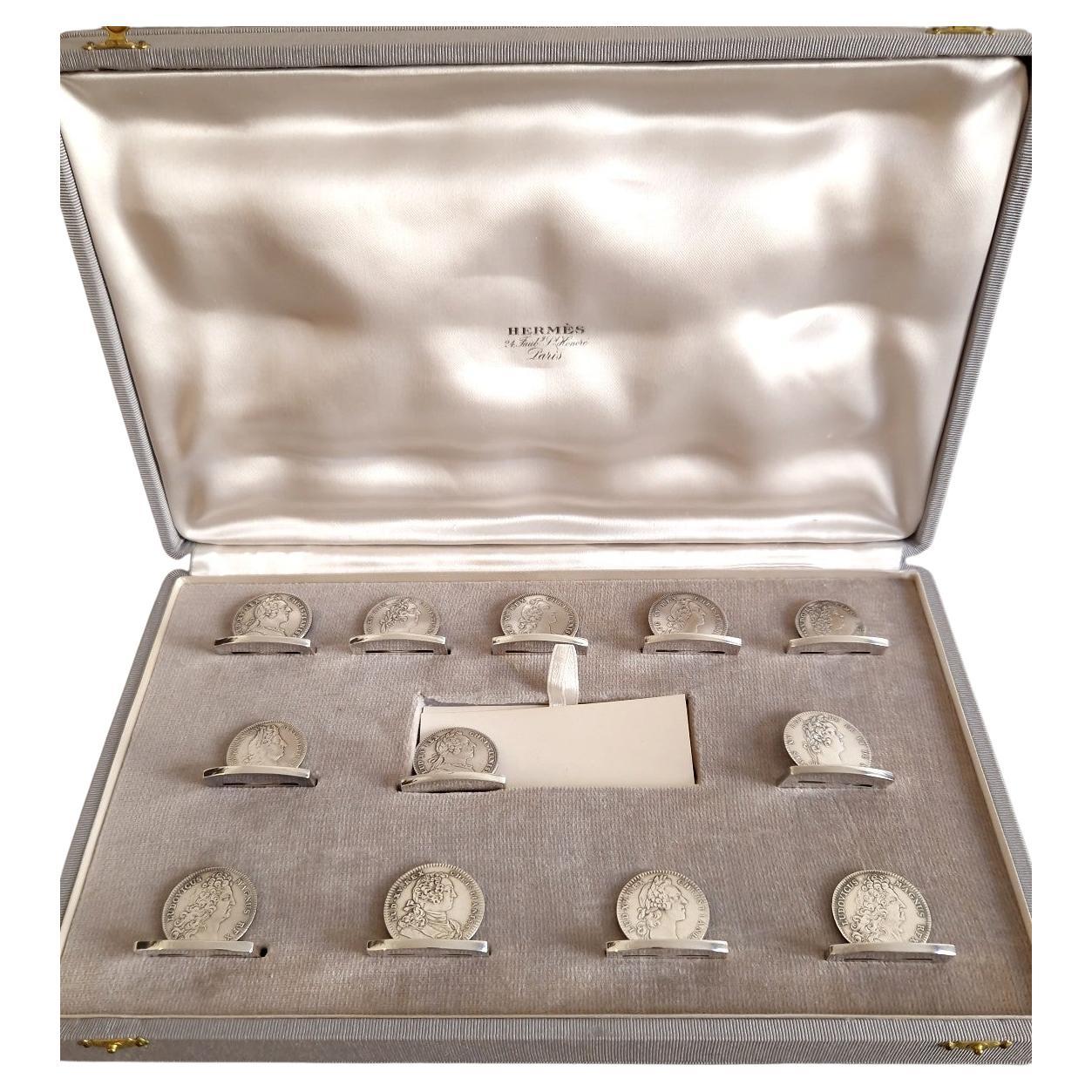 Hermès - 12 Sterling Silver Place Card Holders For Sale