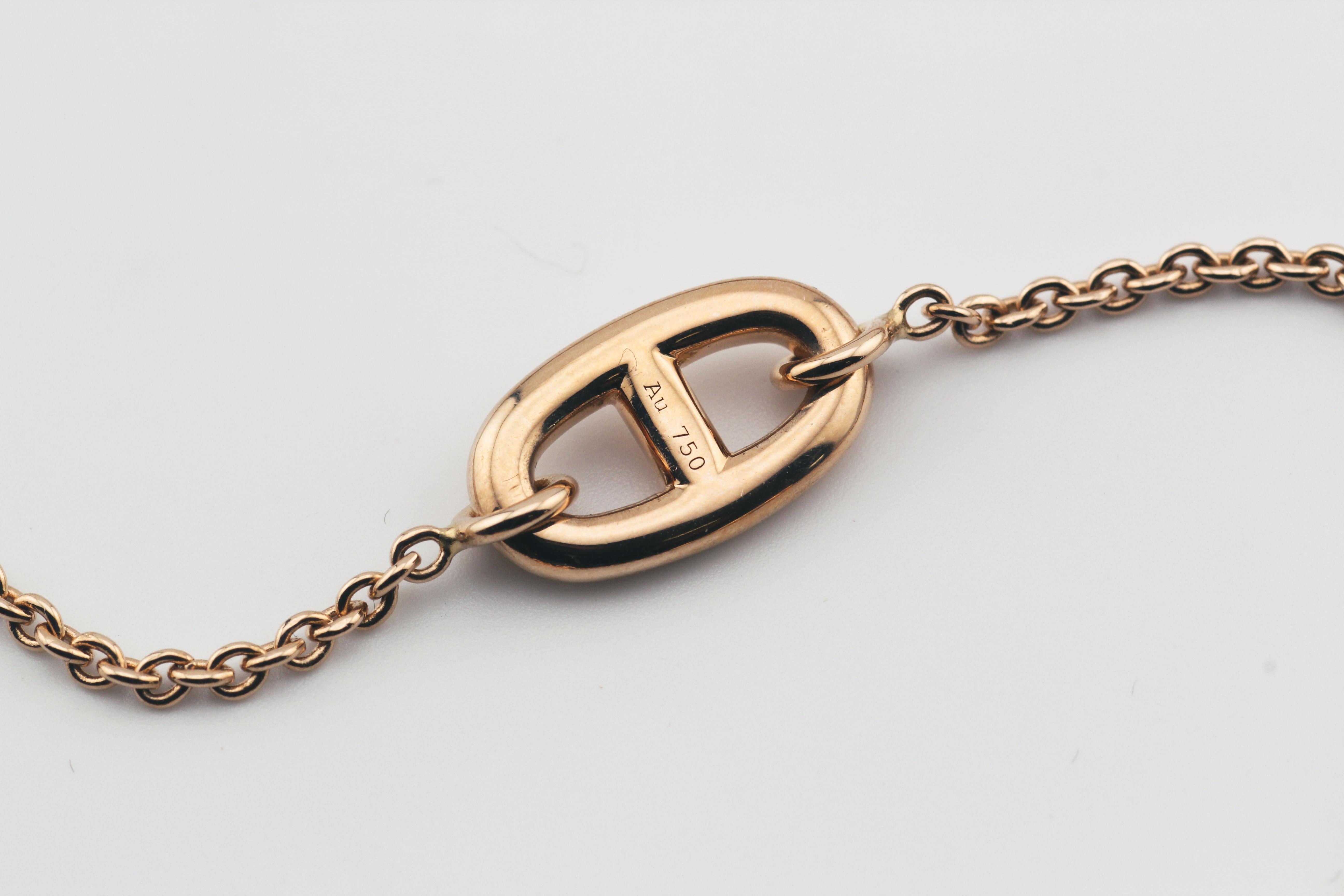 Hermes 120 cm 18k Rose Gold Chaine D'Ancre Long Toggle Sautoir Necklace In Good Condition In Simpsonville, SC