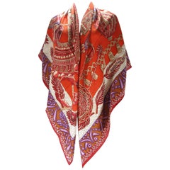 Hermès 140cm or 55" GM Shawl Zenobie Reine de Palmyre Cashmere