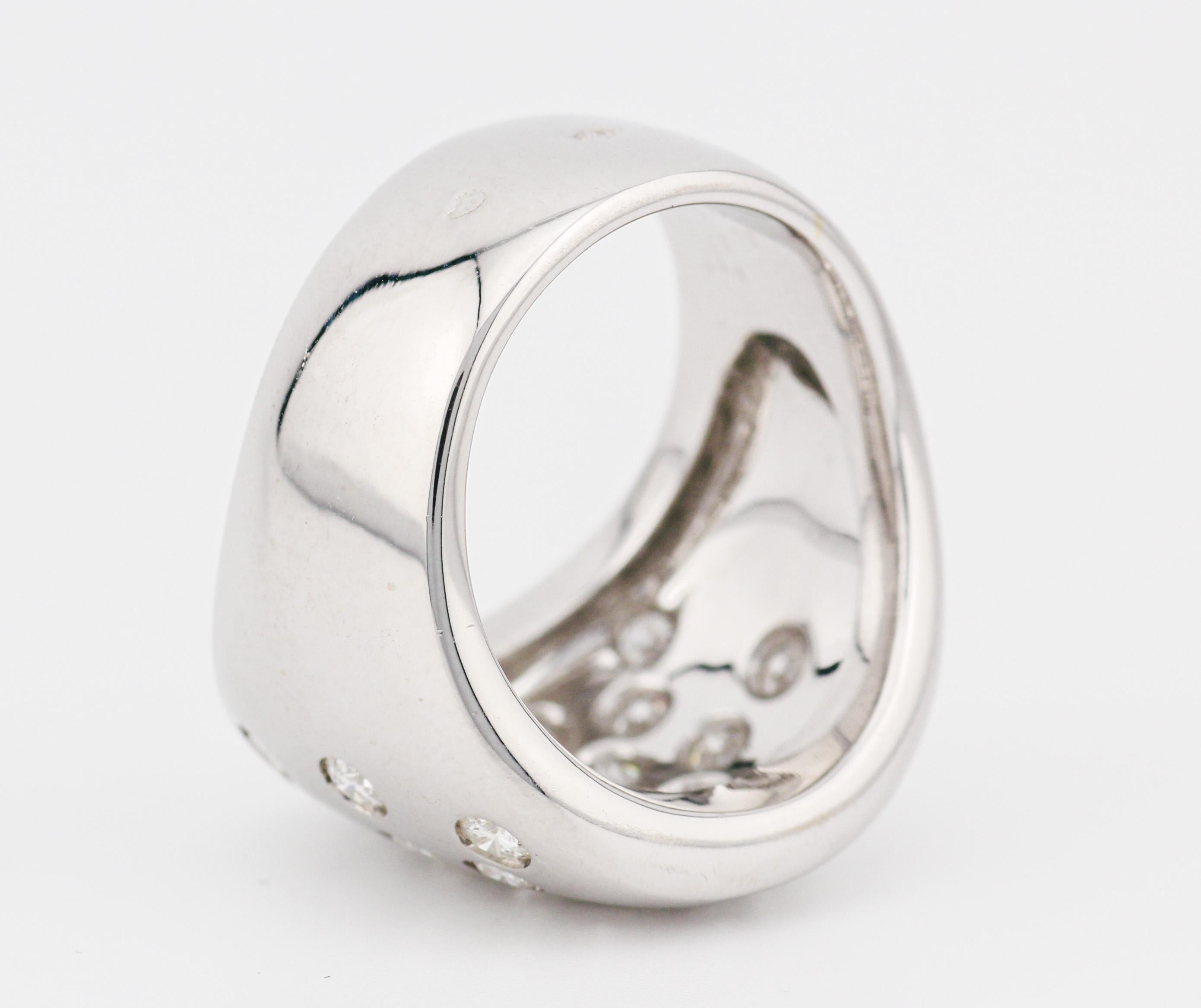 Hermes Bague Dome en or blanc 18 carats diamant 1,45 carat Taille 6 en vente 2
