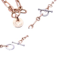 Hermes - Sautoir Kelly en or rose et or blanc 18 carats et diamant 1,75 carats