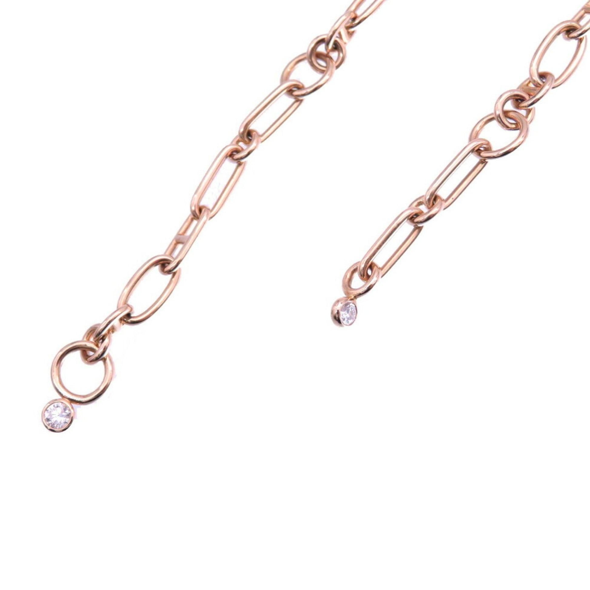 Women's Hermes 1.75ct Diamond Kelly Long Necklace in 18K Rose Gold and White Gold For Sale