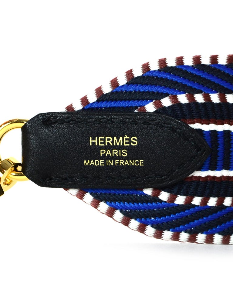 Hermes Sangle Cavale 50 mm Bag Strap Blue/Black