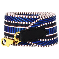 Hermes '18 Bleu Zellige-Indigo/Nior Canvas/Leather Sangle Cavale 50 MM Bag Strap
