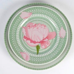 Hermes 18 Piatti da Cena 18 Piatti da Dessert Pivoines Peonie Porcellana NUOVO