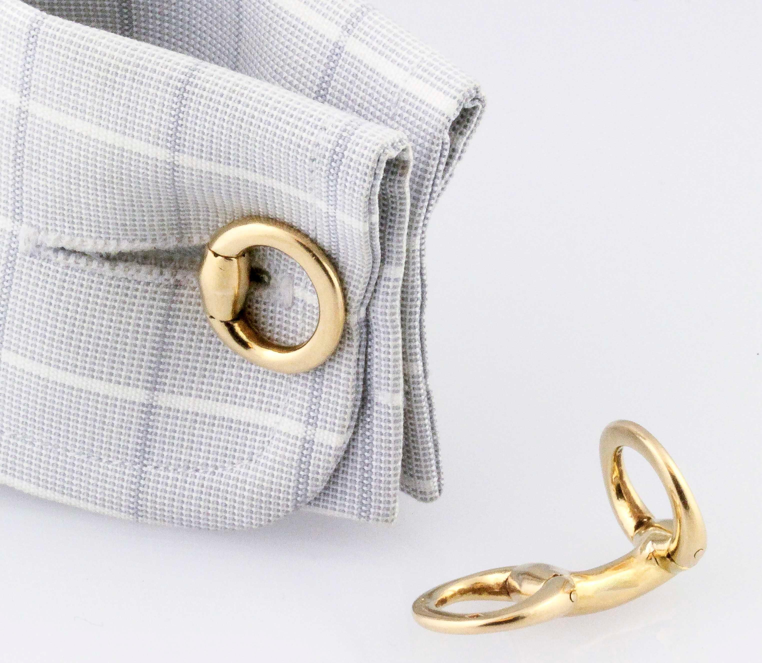 Hermès 18 Karat Gold Horse Bit Cufflinks 1