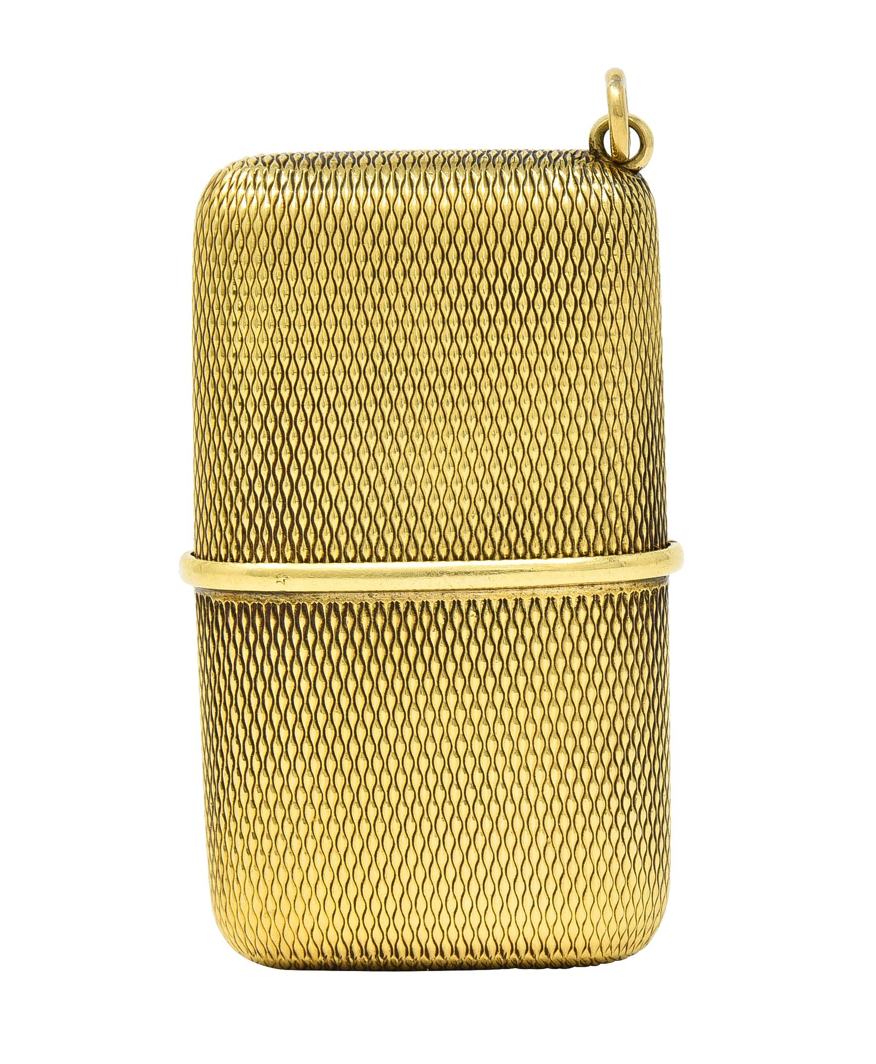 Hermes 18 Karat Gold Textured Expandable Vintage Purse Travel Watch Pendant 10