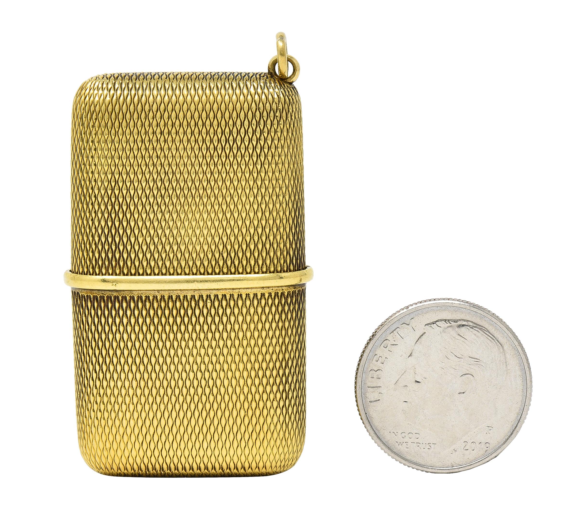 Hermes 18 Karat Gold Textured Expandable Vintage Purse Travel Watch Pendant 11