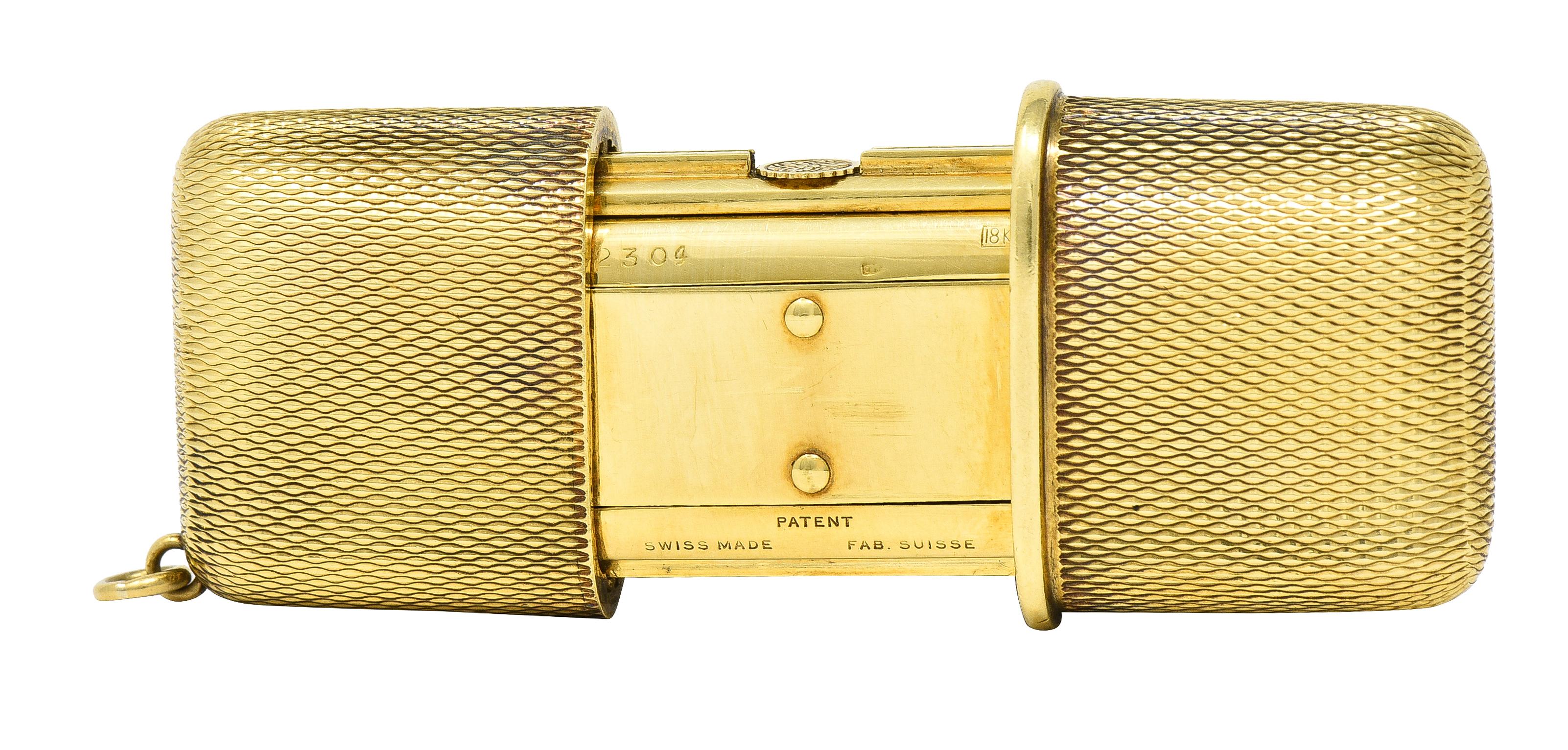 Hermes 18 Karat Gold Textured Expandable Vintage Purse Travel Watch Pendant 4