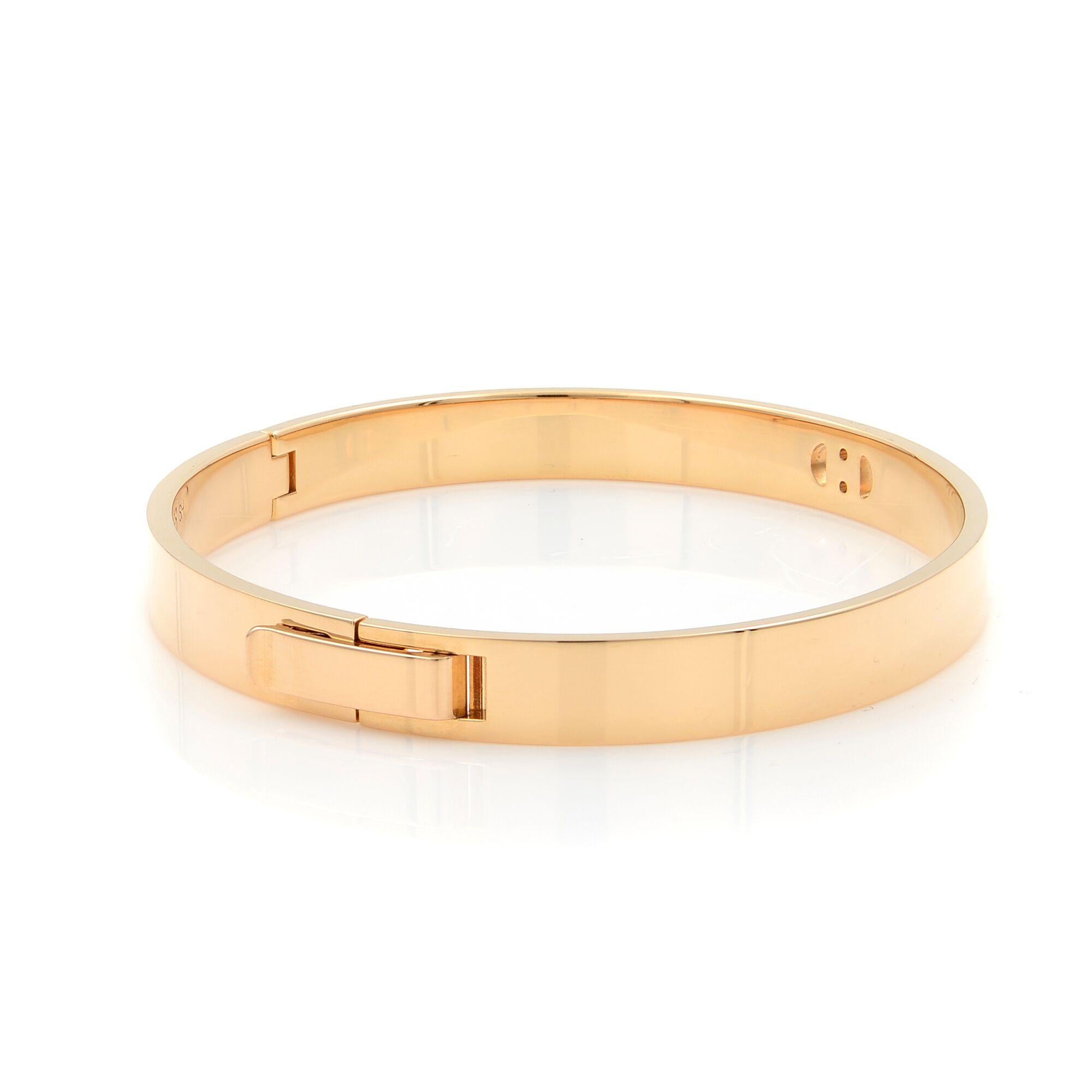 Hermes 18 Karat Rose Gold Diamant H D'Ancre Kleines Armband SH (Rundschliff)