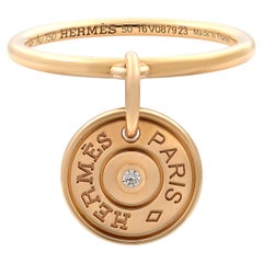 Hermes 18 Karat Rose Gold Gambade One Diamond Ring