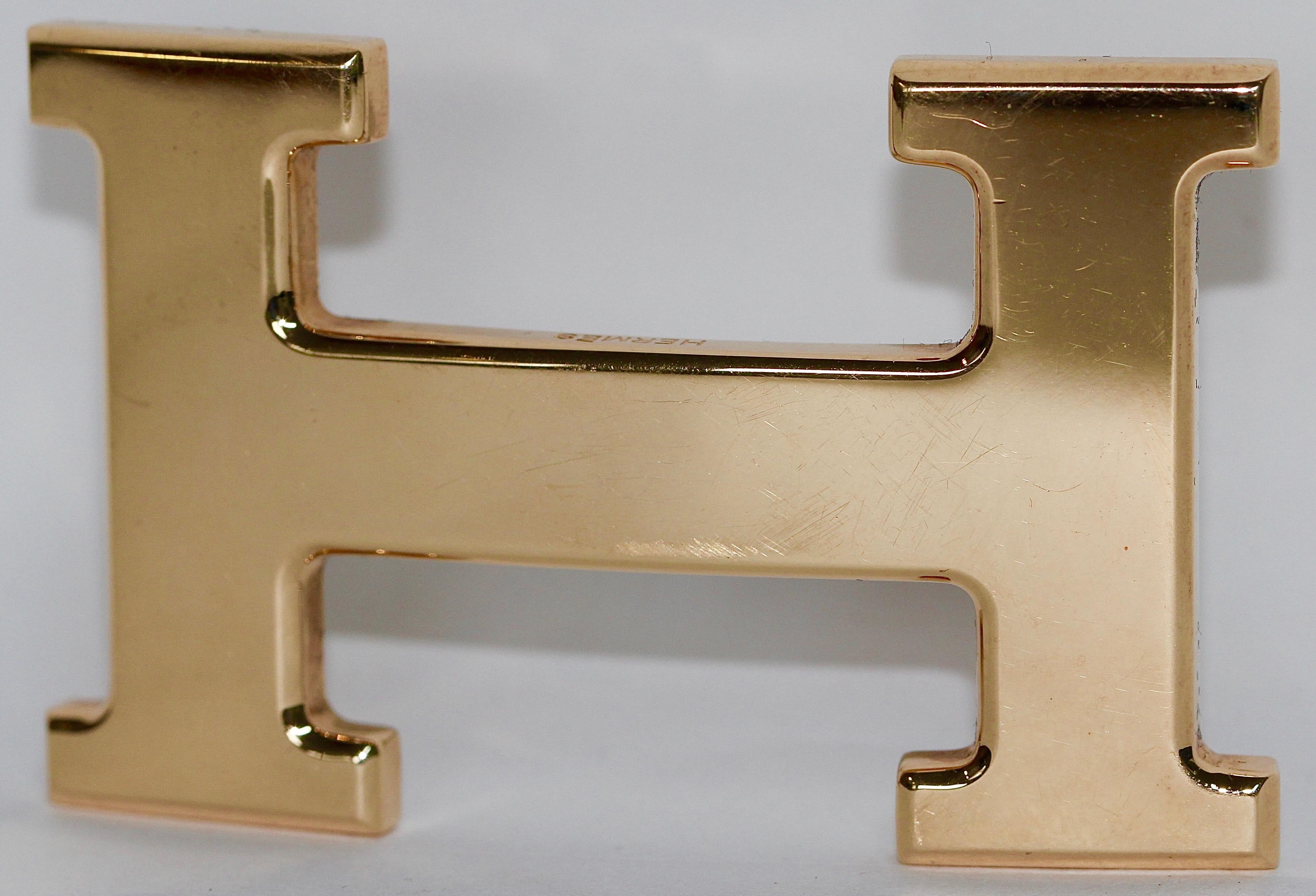HERMES 18 karat solid rose Gold H belt buckle. 

100 percent geniune.
A unique piece!

On request we offer a professional polish.